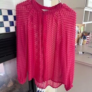 Boden Sheer hot Pink blouse